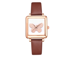 Reloj De Pulsera Casual De Moda Para Mujer Lvpai Con Correa De Cuero Sintético Marrón.