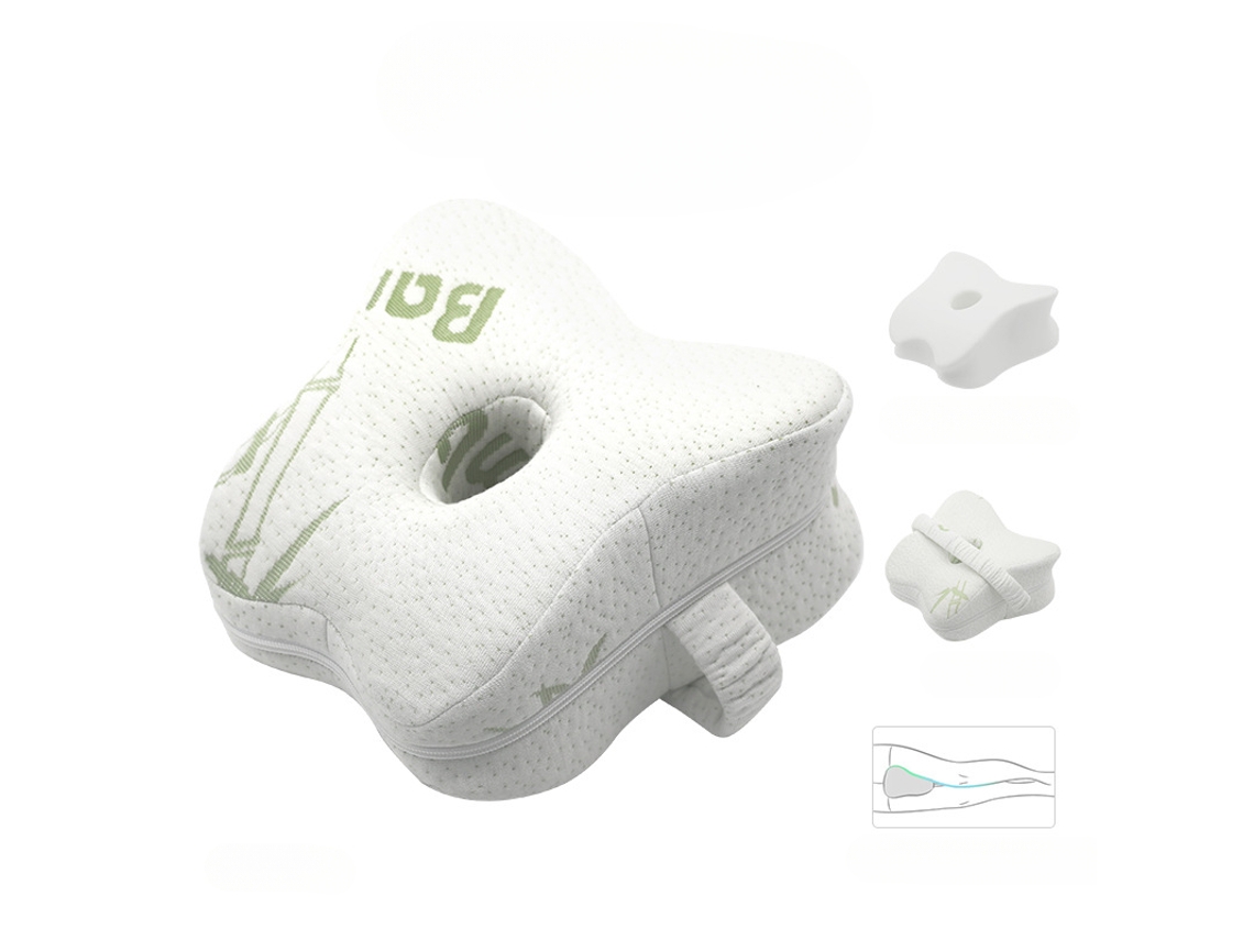Almohada Para Dormir Entre Las Piernas, Adecuada Para Aliviar Dolores En Piernas, Espalda Y Rodillas Blanca Y Verde Siurn
