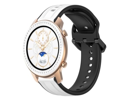 Correa Smartwatch para Amazfit GTR 42MM 20mm Silicona Bicolor con Bucle Convexo (Blanco + Negro)