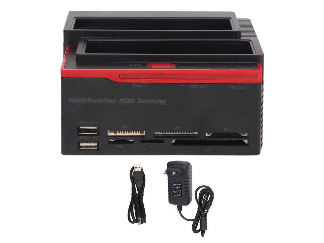 Estación de acoplamiento LAXISCREED, 2 bahías USB 2.0, SATA+IDE, 12 TB