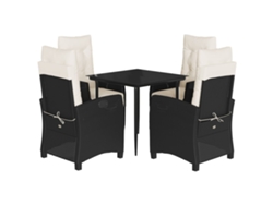 Maison Exclusive - Set De Muebles Jardín 5 Pzas Con Cojines Ratán Sintético Negro