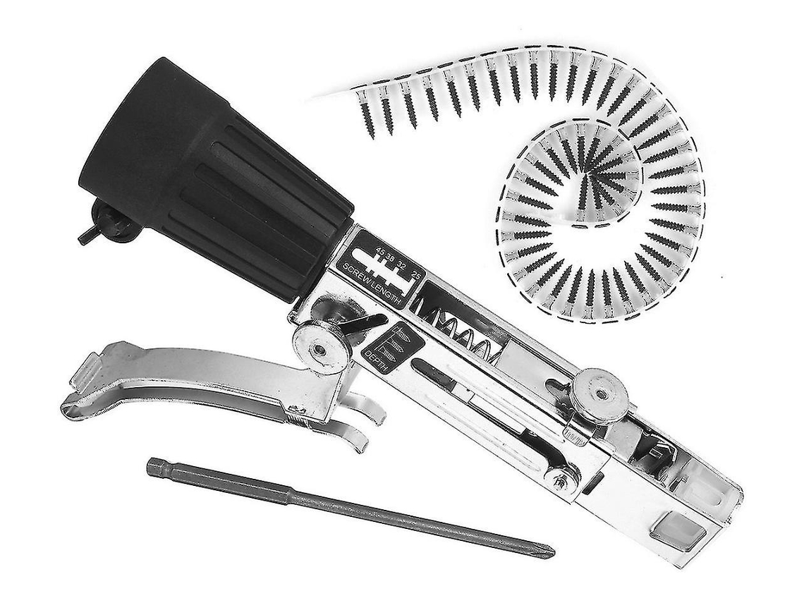 Adaptador De Pistola De Clavos Automática Con 50 Tornillos Para Taladro Eléctrico Herramienta Carpintería Hogar Profesional