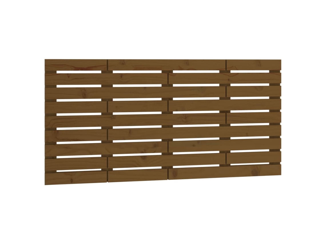 Maison Exclusive - Cabecero Cama Pared Madera Maciza Pino Marrón Miel 126x3x63 Cm