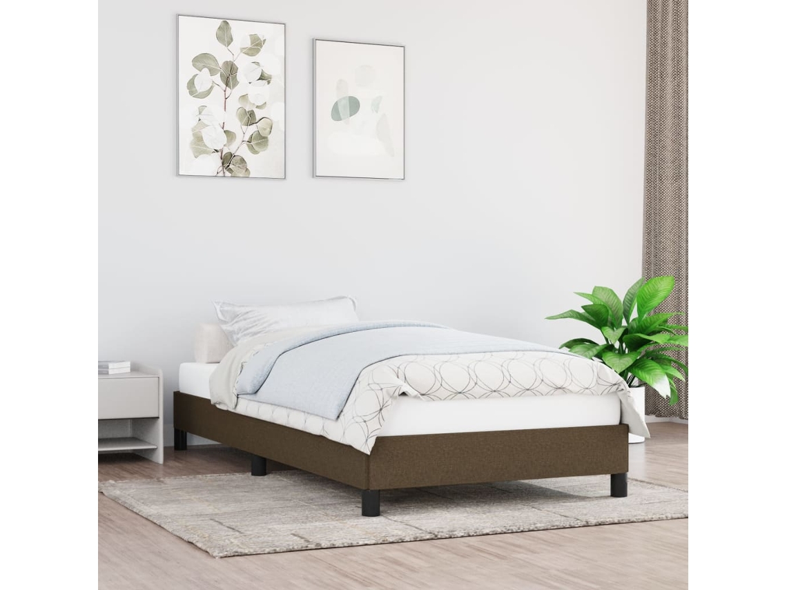 Marco de Cama Tecido Marrón (80x200cm)
