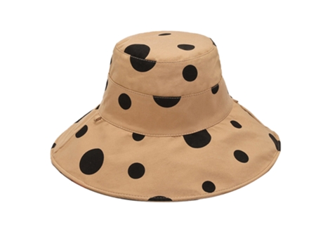 Sombrero De Pescador Sombrero Para El Sol - Doble Cara Caqui Lunares [Con Cuerda Sombrero De Pescador Sombrero Para El Sol - Doble Cara Caqui Lunar...