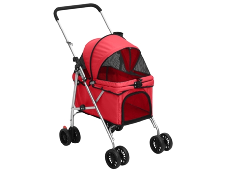 Cochecito para perros plegable tela oxford rojo 76x50x100 cm VIDAXL