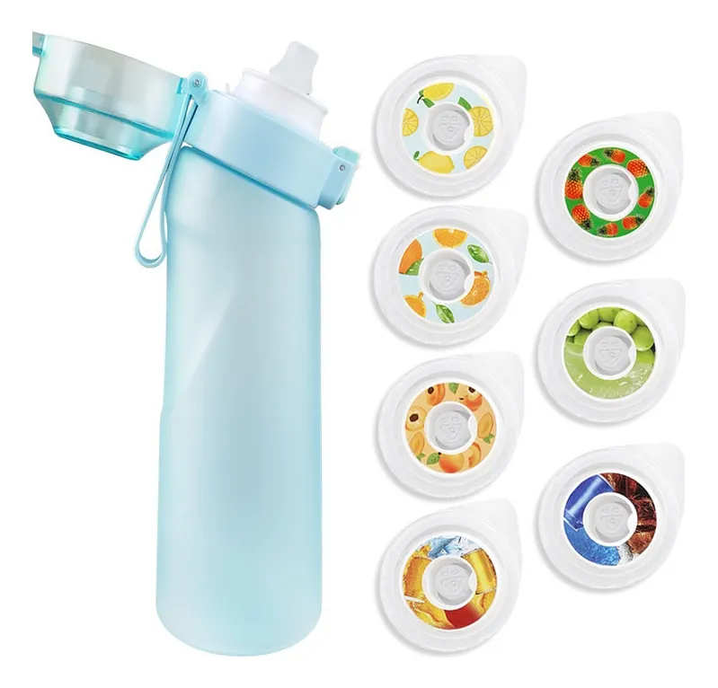 Botella deportiva, botella motivacional, botella de agua con pajita