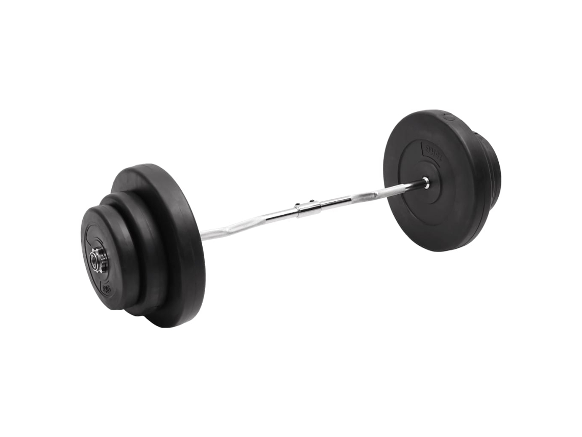 Barra de curl con discos de 60 kg DKD HOME DECOR