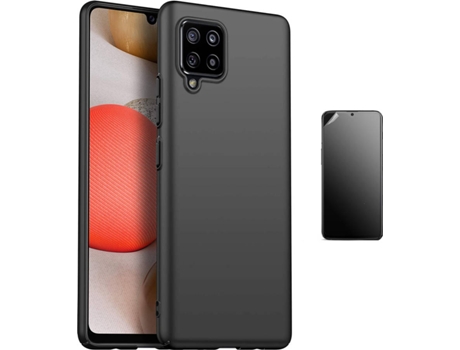 Kit Carcasa Y Protector Samsung A42 5G Ultimatte Turtleshell Negro
