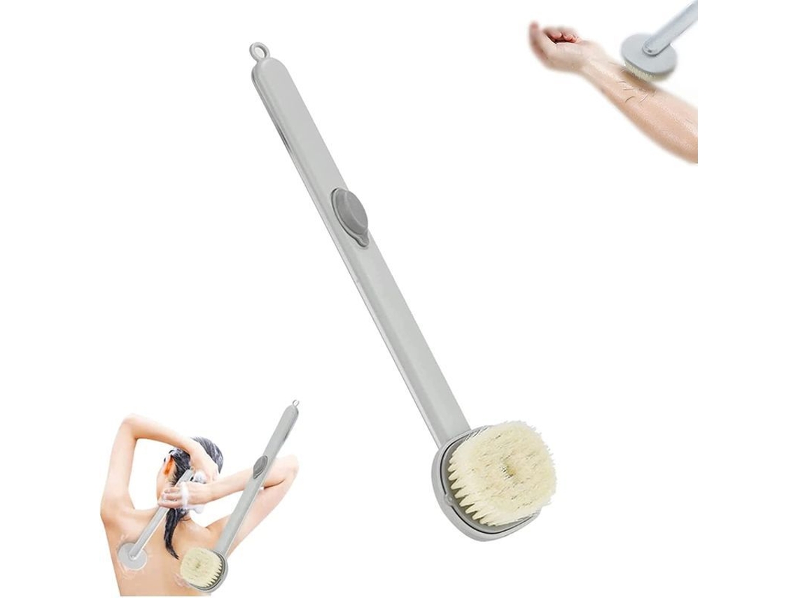 Cepillo De Baño Con Mango Largo Y Compartimento Para Gel, Cerdas Suaves Para Masaje Y Limpieza.