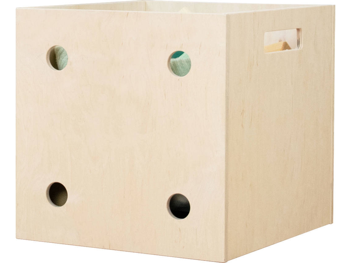 Caja de Almacenamiento BENLEMI Dice Four (Marrón - Aglomerado Abedul - 33x37x33 cm)