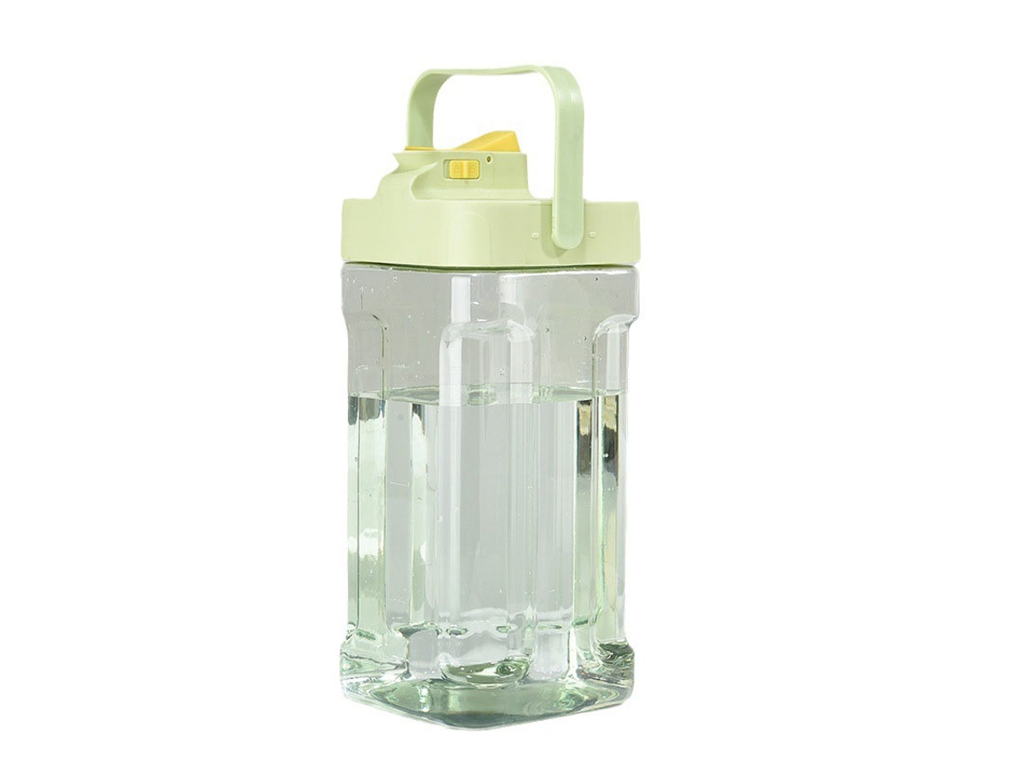 Dispensador de agua y bebidas para refrigerador con asa antigoteo, verde, ideal para acampar