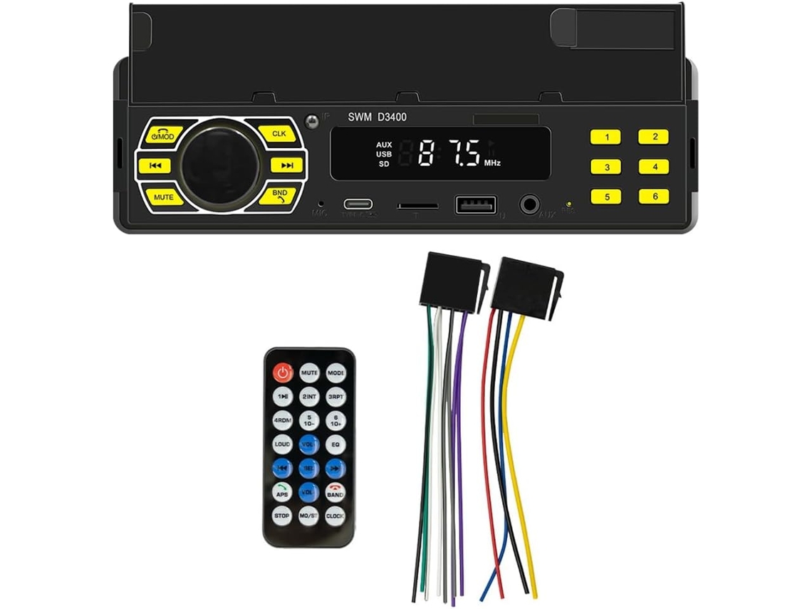 1 Juego De Radio Para Coche Bluetooth De 4 Canales Y 45 W Con Reproductor Mp3 Y Función De Soporte Para Teléfono Móvil.