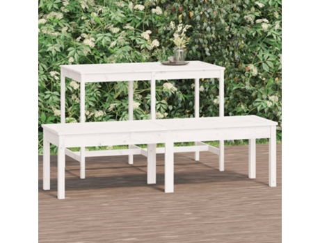 Banco De Jardín VIDAXL Blanco Madera (159.5x44x45 cm)