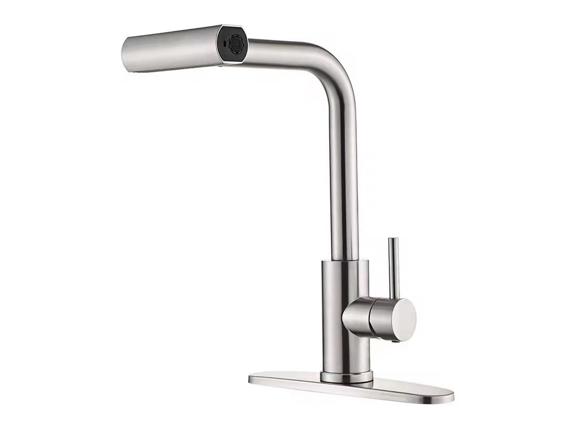 Torneira De Cocina De Acero Inoxidable Con Diseño Moderno, Alta Resistencia Y Caudal Ajustable