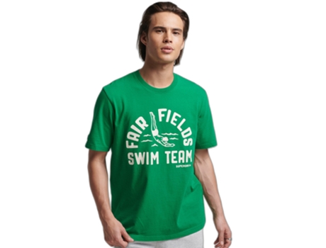Camiseta para Hombre SUPERDRY (M - Algodón - Verde)