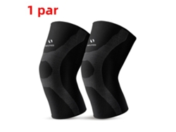 Rodillera de compresión para correr y hacer ejercicio. Mdug (Negro XL)