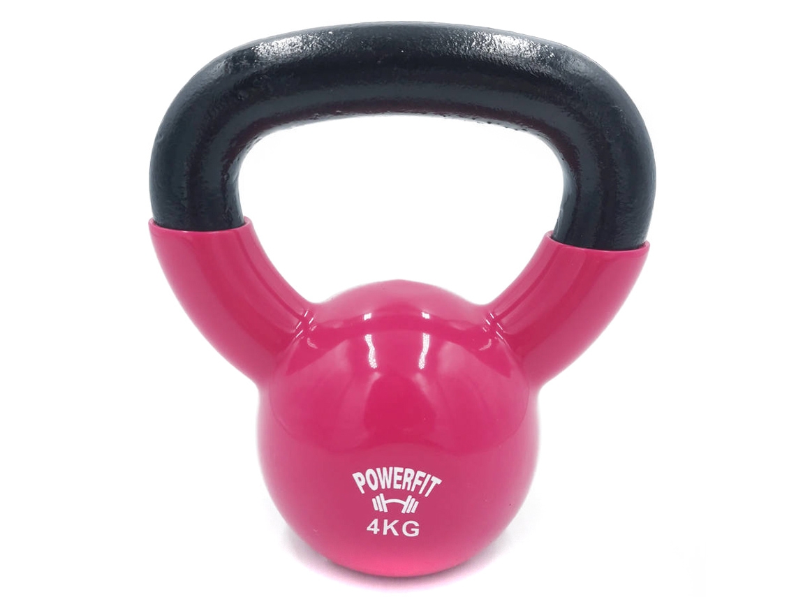 Kettlebell POWERFIT Vinyl Dipping Rosa (4 kg)
