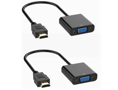 Adaptador HDMI a VGA, (2 piezas) 1080P HDMI macho a VGA hembra para computadora, escritorio, negro BISBISOUS