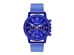 Reloj De Pulsera Analógico De Cuarzo Unisex Con Correa Informal De Cuero Sintético Azul.