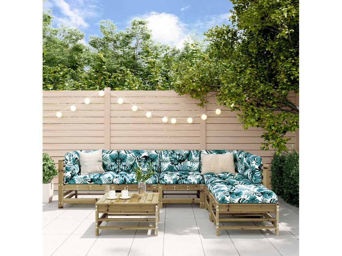 Conjunto de salón de jardín de 7 piezas DKD Home Decor en madera de pino impregnada