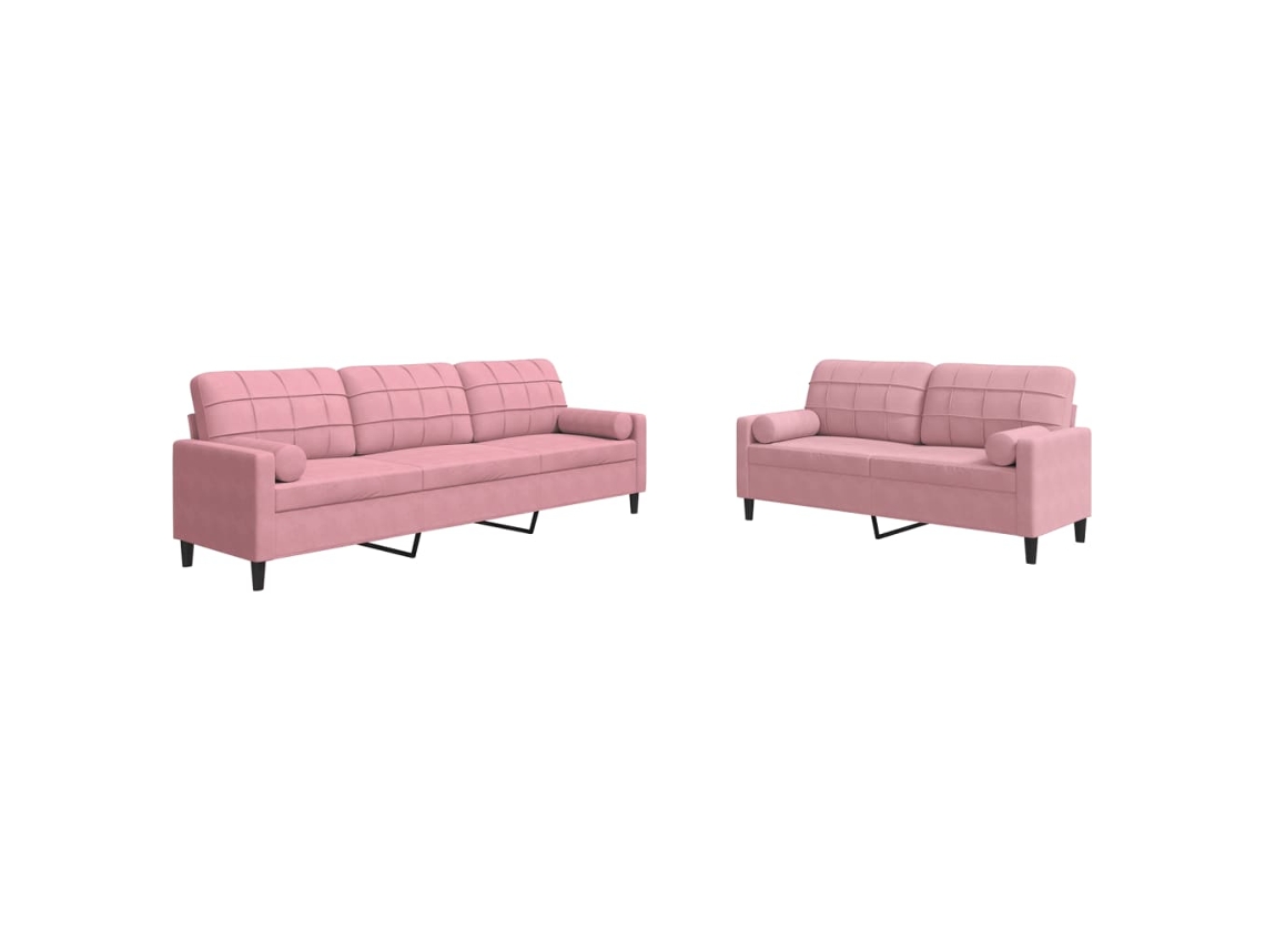 Maison Exclusive - Juego De Sofás Con Cojines 2 Piezas Terciopelo Rosa