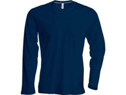 Camiseta Básica KARIBAN Algodón Hombre (L - Azul)