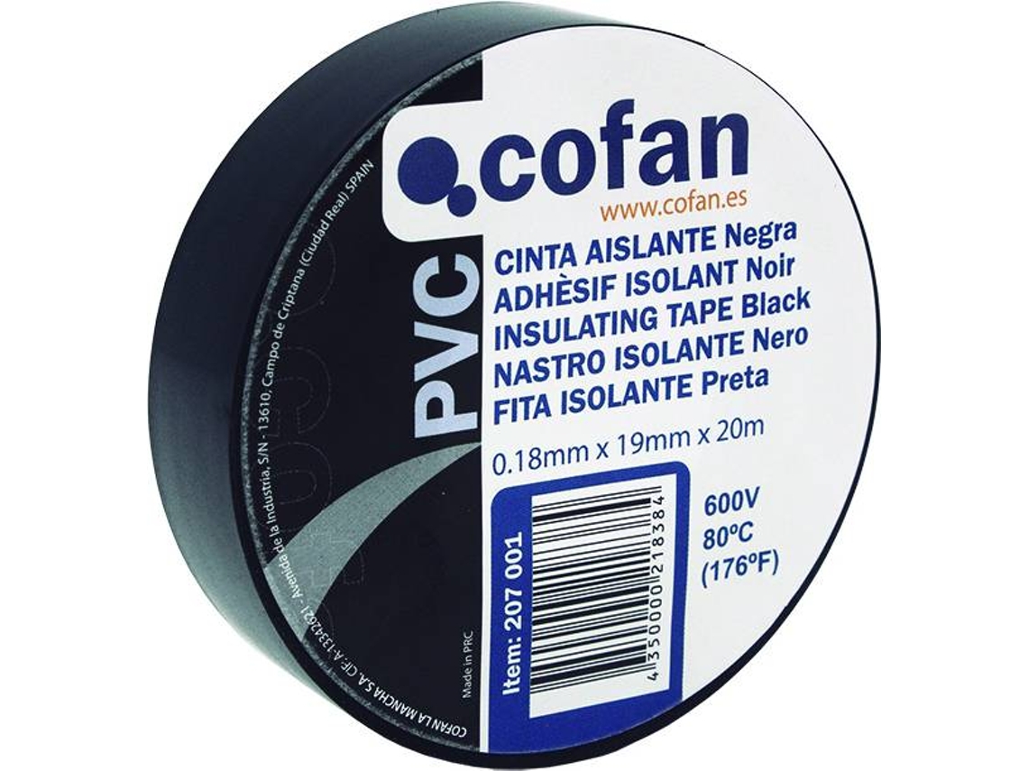 Cinta Aislante COFAN Negro (19 mm x 20 Metros)