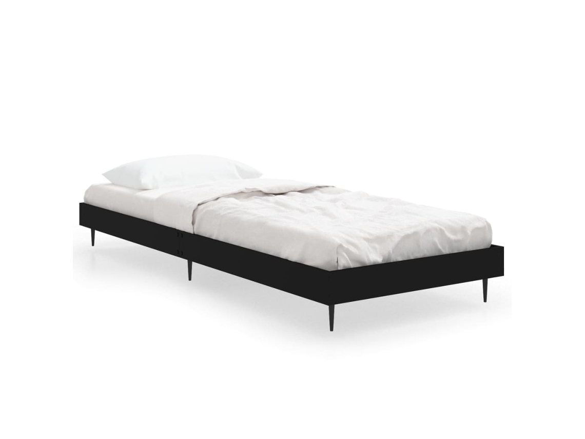 Marco de Cama Derivados Madera Negro (75x190cm)