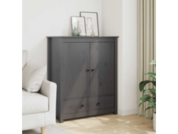 Aparador Alto De Madera Maciza De Pino Gris 83x41,5x100 Cm