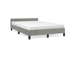 Maison Exclusive - Estructura De Cama Sin Colchón Terciopelo Gris Claro 120x200 Cm