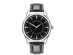 Reloj De Pulsera De Negocios Para Hombre Con Correa De Piel Sintética, Esfera Redonda Y Movimiento De Cuarzo Negro.