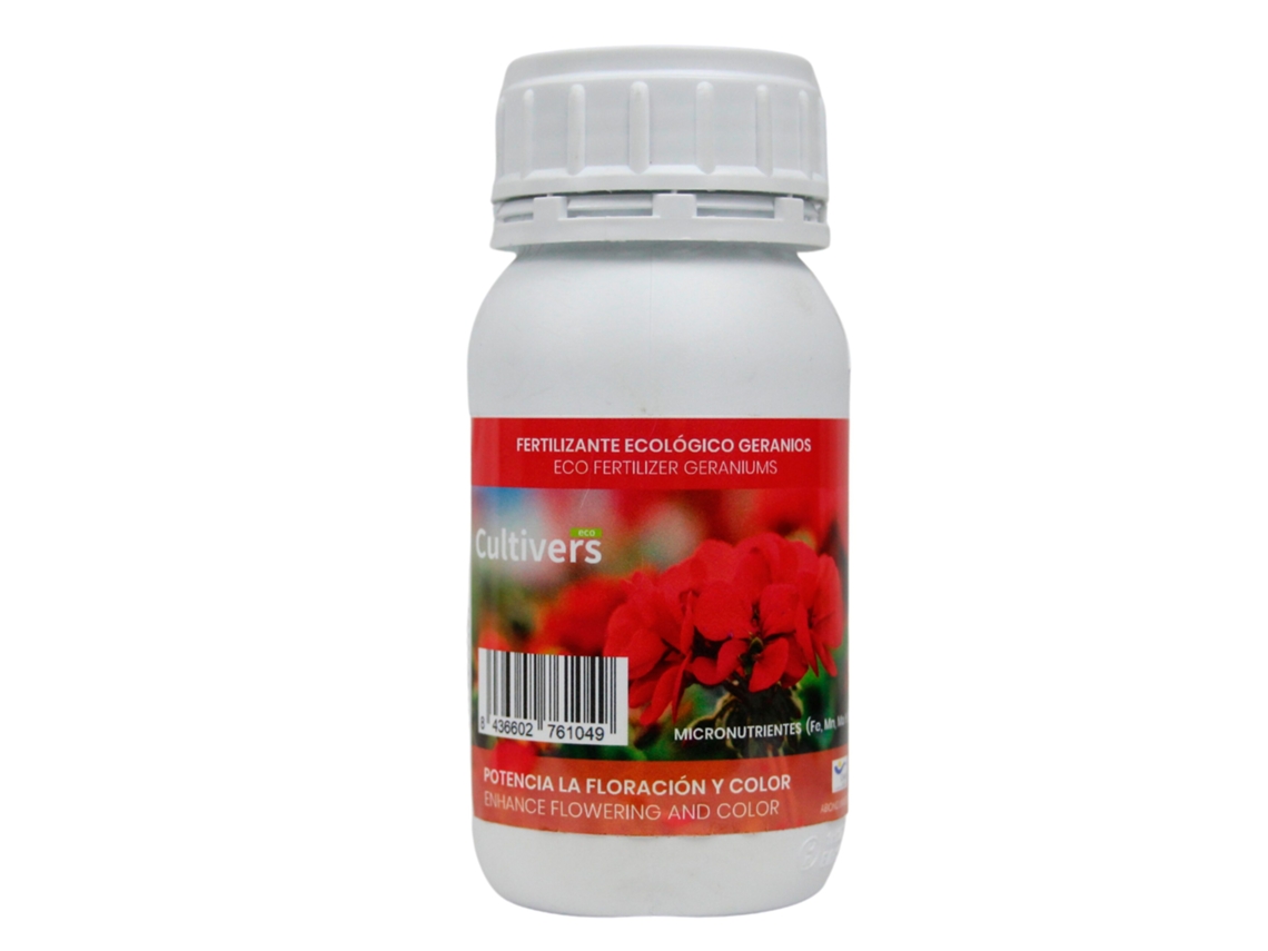 CULTIVERS Fertilizante Geranios Líquido 250 ml Abono Líquido Hojas más Verdes . Abono 100% Orgánico y Natural
