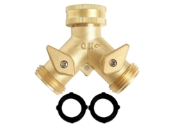 Colector de latón, divisor en Y para grifo de jardín de 3/4 de pulgada, conector de manguera doble de 2 vías Vvjijilly