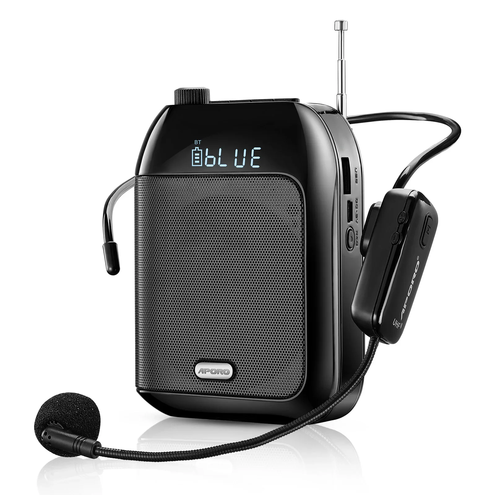 (negro) Amplificador De Voz Bluetooth Con Cancelación De Ruido, Altavoz Inalámbrico, Auriculares Con Micrófono