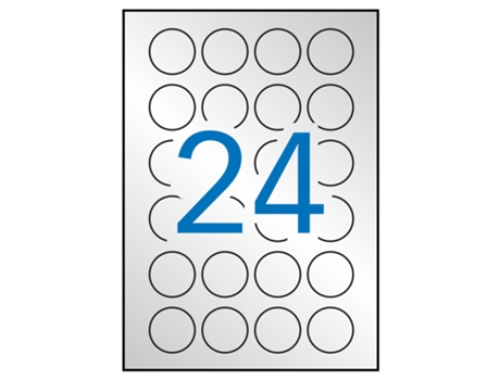 Etiquetas Adhesivas Metálicas 20 Hojas APLI (Plata - Ø 40 mm)