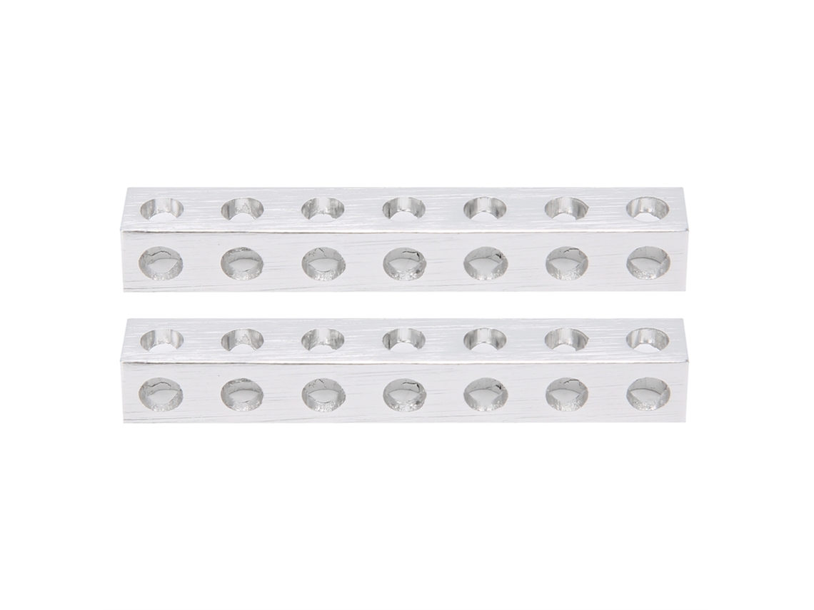 2 Piezas De Viga Cuadrada Robótica De 7 Agujeros 3106-0007-0056 Pieza Estructural 8x8x56mm