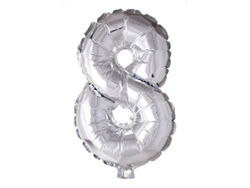 Globo WEFIESTA Foil Número 8 Plateado