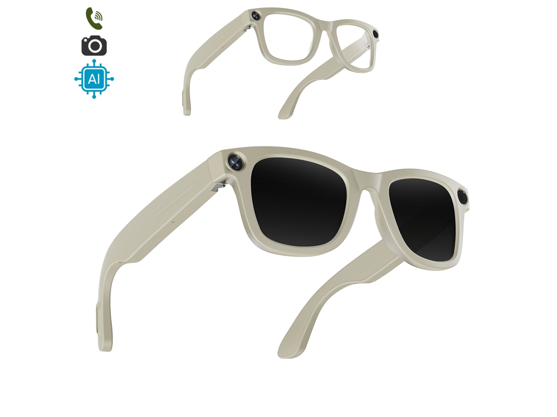Gafas Inteligentes E3. Con Cámara De 8mpx, Vídeos En 1080p, Traductor Ai En Tiempo Real Y Control De Música/llamadas. Con Lentes Oscuras.
