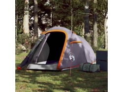 Tienda de campaña tipo túnel impermeable para 2 personas, gris/naranja