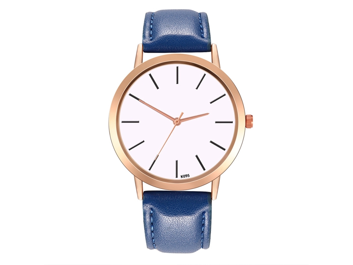 Reloj De Pulsera Analógico De Cuarzo Para Estudiantes Con Esfera Redonda Azul Marino.