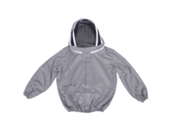 Chaqueta De Apicultura Con Velo, Doble Cremallera, Traje De Apicultor, Poliéster Y Algodón, Gris.