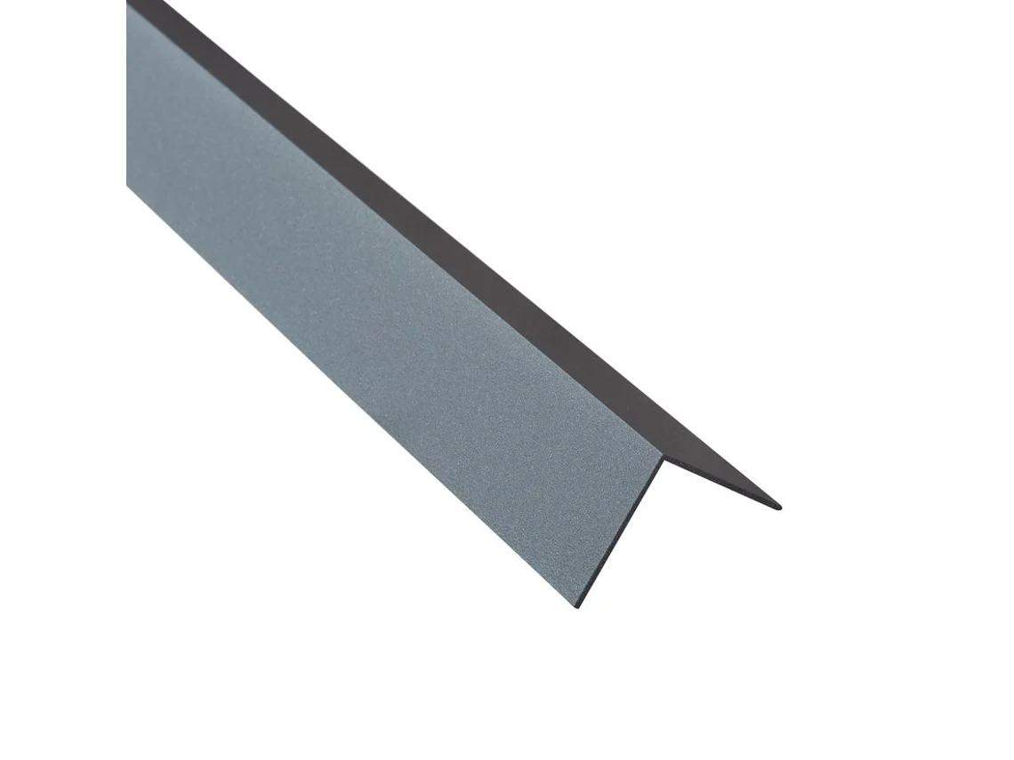 Perfil angular de aluminio antracita 4,0 x 4,0 x 150 cm 1,2 mm de espesor por pieza WOVAR