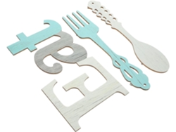 Decoración Rústica De Pared De Madera - Letras Y Tenedor - Efecto Decorativo Único Y Creativo