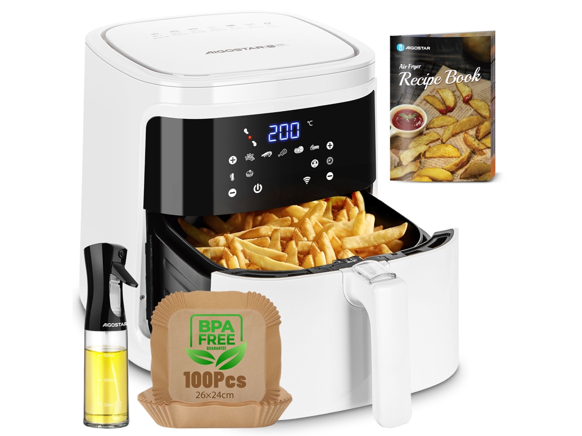 Papel de silicona para freidora sin aceite Aigostar White Cube (1900 W, 7 L) (100 unidades)