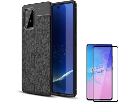 Carcasa y Protector Samsung S10 Lite 2020 Rugged Leather Negro