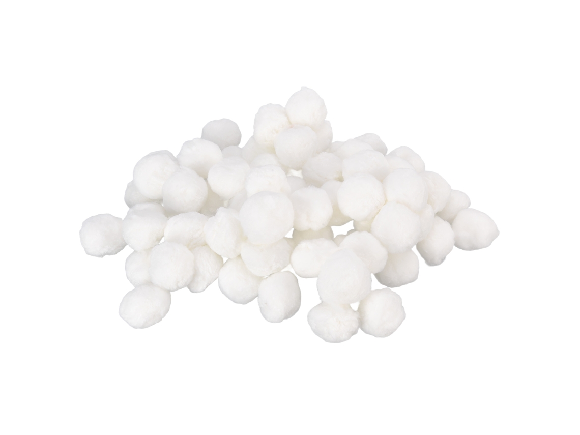 Bola de filtro para piscina de 700 g, fibra blanca, limpieza del agua