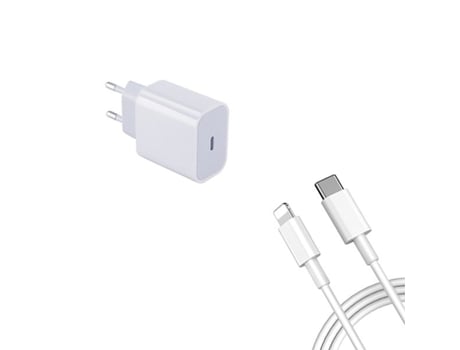 Cargador Base Type-C Fastcharge Carregamento Lightning Tecnologia Pd para iPhone 14 Plus GIFT4ME Blanco