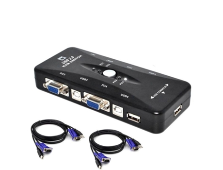 Splitter Vga Mouse Keyboard y Pendrive Sharing Switcher[Kvm-4Port-2Cable]