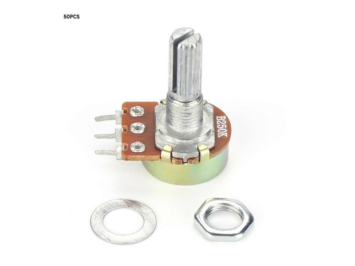 50 Unidades De Potenciómetro Rotativo Lineal Wh148 B250k Con Resistencia Variable Ajustable, 20 Mm